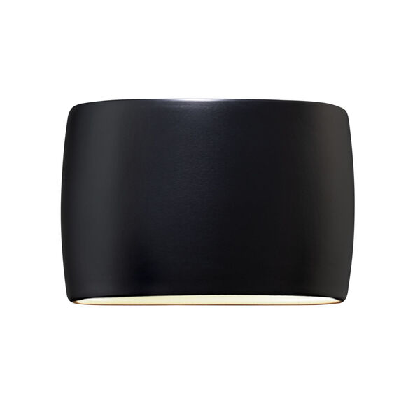 Ambiance Carbon Matte Black Two-Light LED ADA Outdoor Ceramic Wide Oval Wall Sconce, image 1