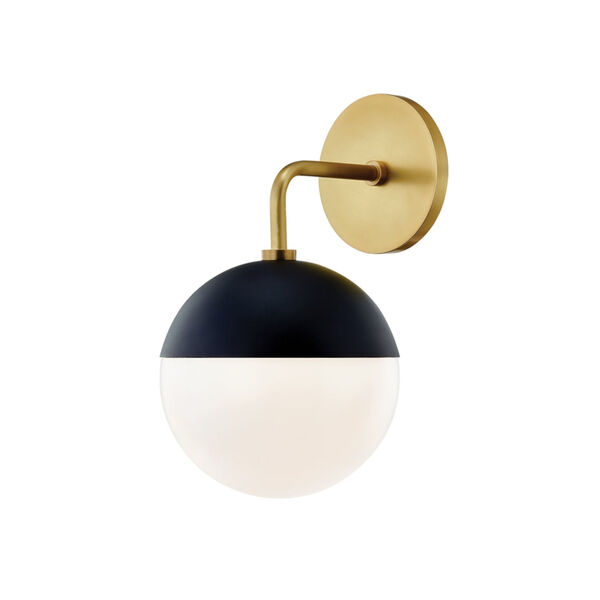 Renee Aged Brass and Black One-Light Wall Sconce, image 1