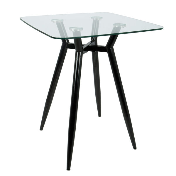 Clara Black and Clear Glass Square Counter Table, image 1