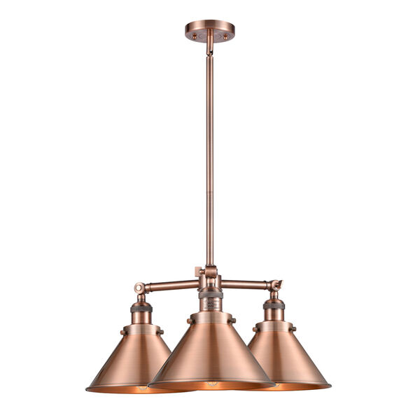 Briarcliff Antique Copper Three-Light LED Chandelier, image 1