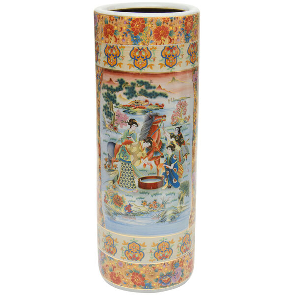 Horse In Meadow Multicolor Porcelain Umbrella Stand, image 1