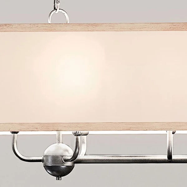 Homestead Anvil Iron and Beech Eight-Light Linear Chandelier, image 3