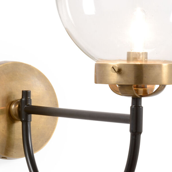 Bistro Antique Black and Gold One-Light Wall Sconce, image 2