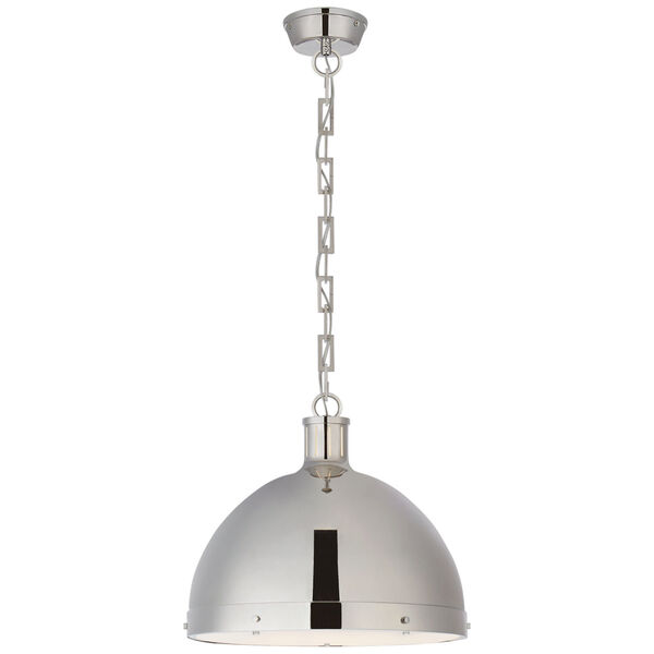 Hicks Extra Large Pendant in Polished Nickel with Acrylic Diffuser by Thomas O'Brien, image 1