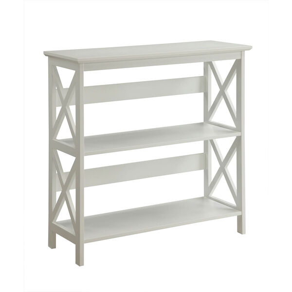 Selby White 33-inch Three Tier Bookcase, image 3