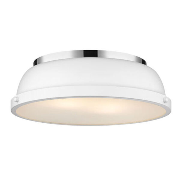 Howe Chrome Two-Light Flush Mount with Matte White Shade, image 1