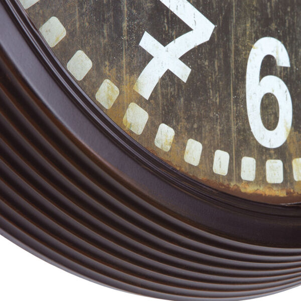 Black Circular Iron Wall Clock with Gray Iron Frame, image 2