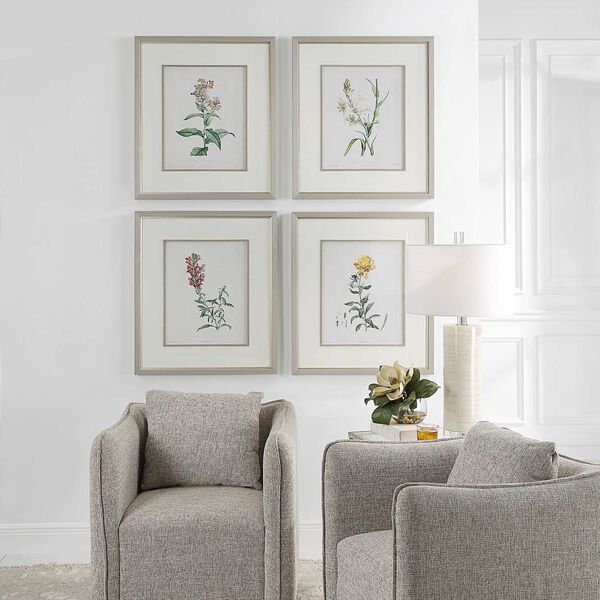 Heirloom Blooms Multicolor Study Framed Prints, Set of Four, image 3