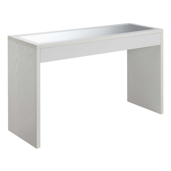 Northfield White Honeycomb Particle Board Mirrored Console Table, image 4