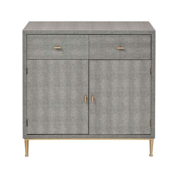 Sands Point Grey and Gold Two-Door Two-Drawer Cabinet, image 3