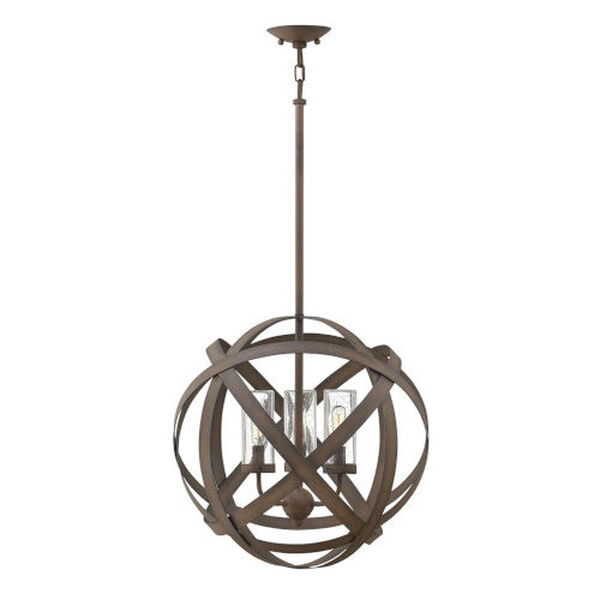 Carson Vintage Iron Three-Light Outdoor 19-Inch Outdoor Chandelier, image 4