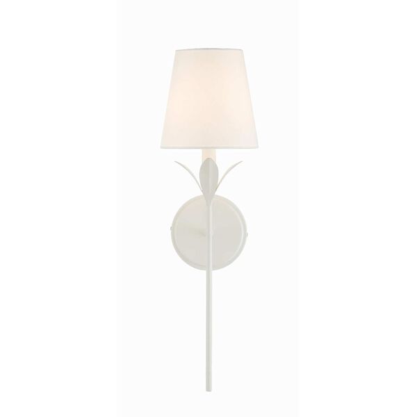 Broche Matte White One-Light Wall Sconce, image 1