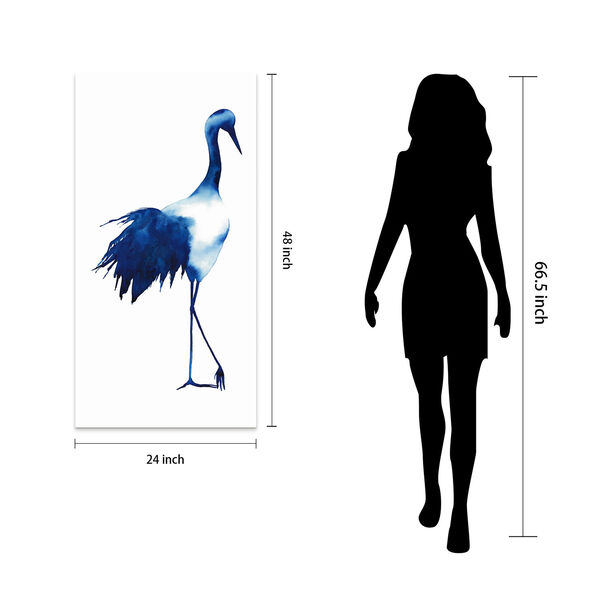 Ink Drop Crane 1 Frameless Free Floating Tempered Glass Panel Graphic Wall Art, image 6