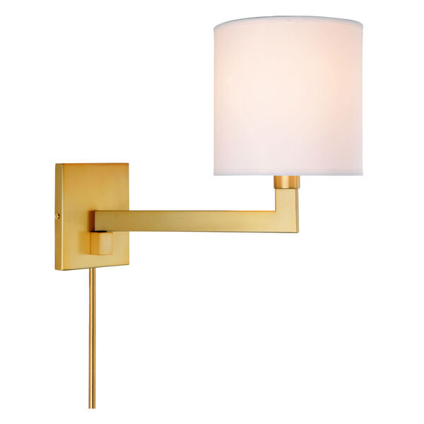 Allston Satin Brass One-Light Swing Arm Wall Sconce, image 1