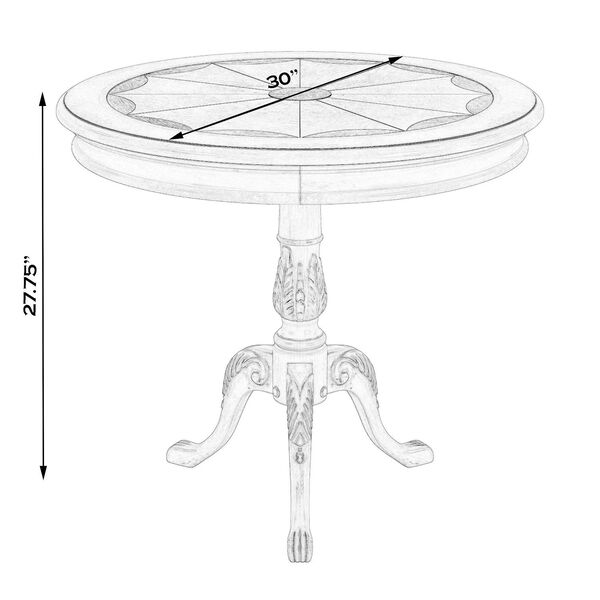 Carissa Antique Beige Round Pedestal Table, image 5