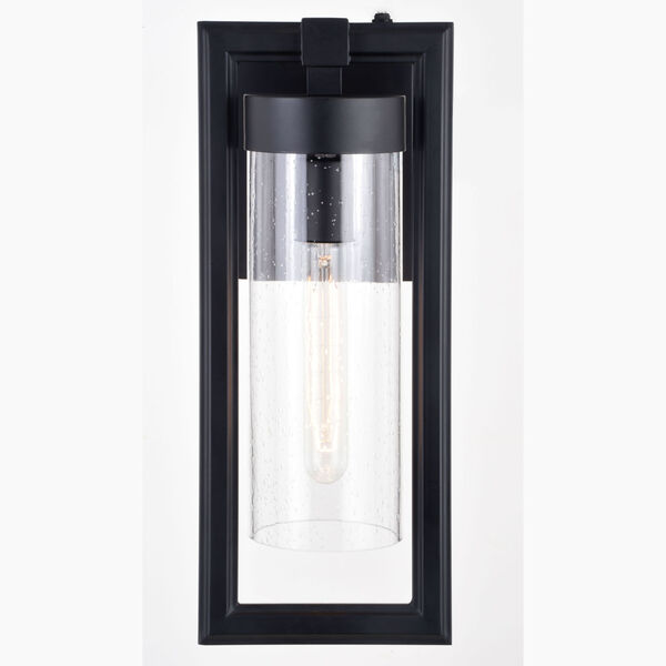 Malmo Matte Black One-Light Outdoor Wall Lantern with Clear Cylinder Glass, image 4