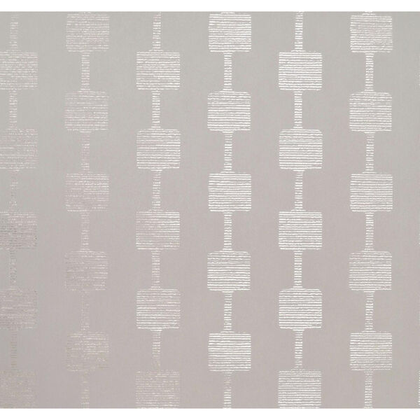 Mid Century Gray and Gold Metallic Wallpaper - SAMPLE SWATCH ONLY, image 1