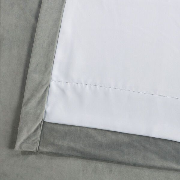Silver Grey 84 x 100 In. Double Wide Grommet Blackout Velvet Curtain Single Panel, image 4