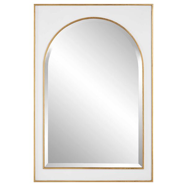 Crisanta White and Antique Gold Arch Wall Mirror, image 2