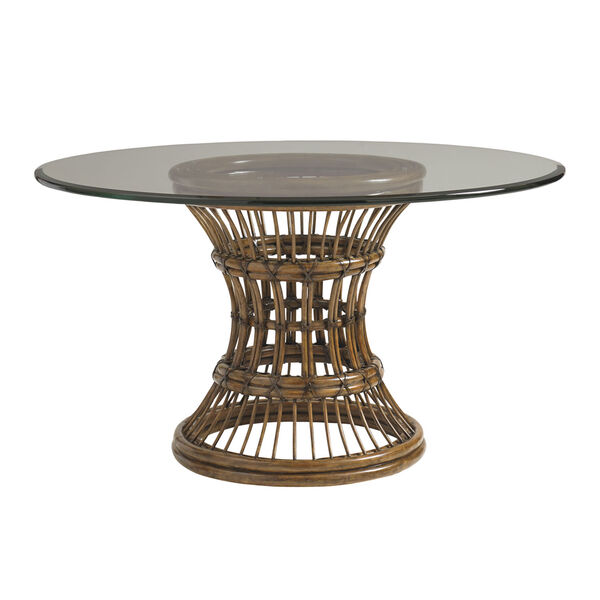 Bali Hai Brown Latitude Dining Table with 54 In. Glass Top, image 1