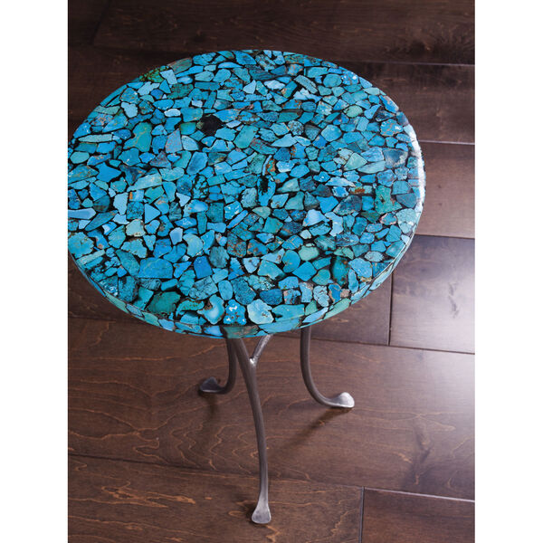 Signature Designs Turquoise and Pewter Isidora Turquoise Spot Table, image 2
