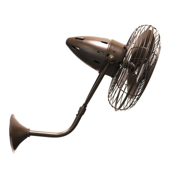 Bruna Parede Bronzette 13-Inch Directional Wall Fan with Metal Blades, image 1
