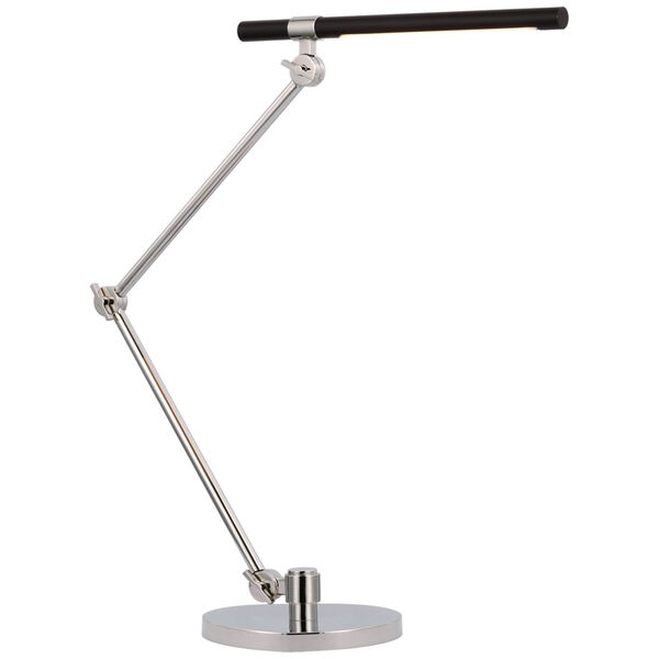 Heron Large Desk Lamp in Polished Nickel and Matte Black by Ian K. Fowler, image 1