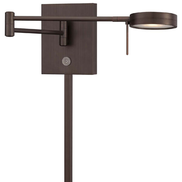 Copper Bronze Patina LED Swing Arm Wall Lamp w/Steel Shade, image 1