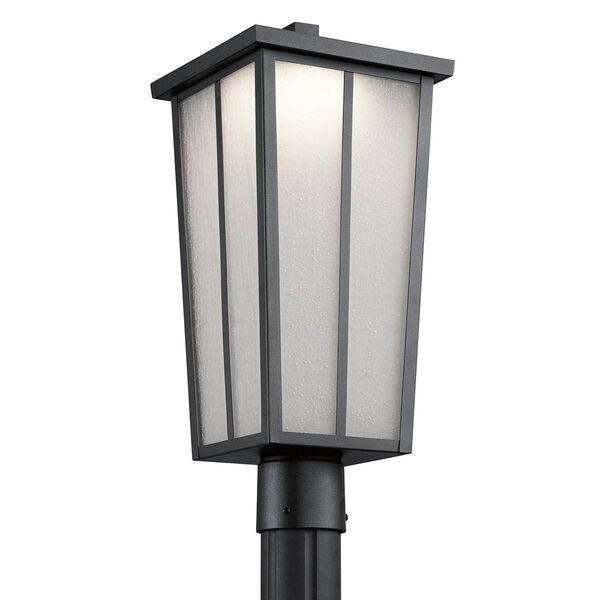 Amber Valley Textured Black One-Light Outdoor LED Post Lantern, image 1