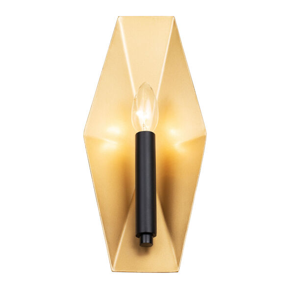 Malone Matte Black and French Gold One-Light Wall Sconce, image 4
