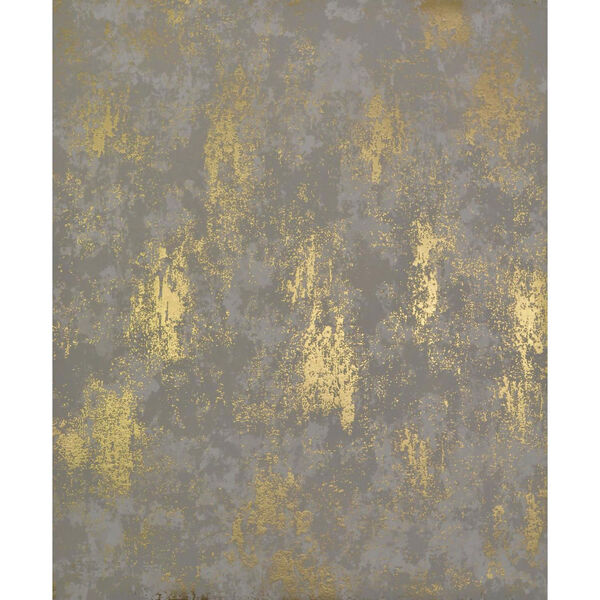 Antonina Vella Modern Metals Nebula Khaki and Gold Wallpaper, image 1