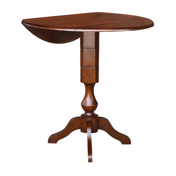 Espresso 42-Inch Round Pedestal Dual Drop Leaf Dining Table, image 3