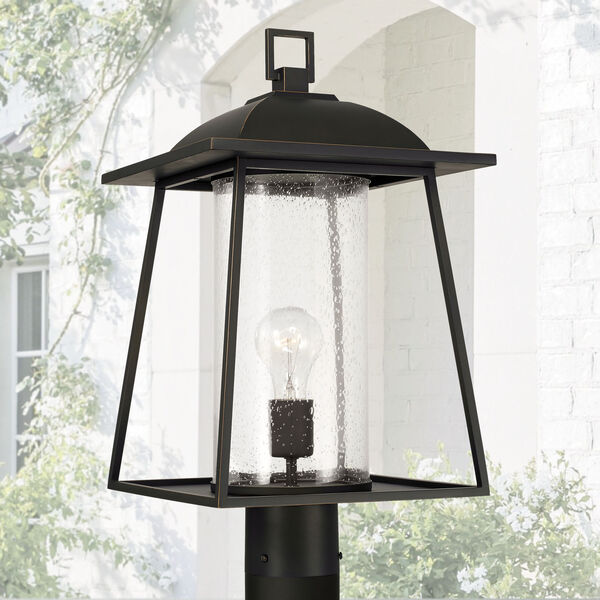 Durham Oiled Bronze One-Light Outdoor Post Lantern with Clear Seeded Glass, image 3
