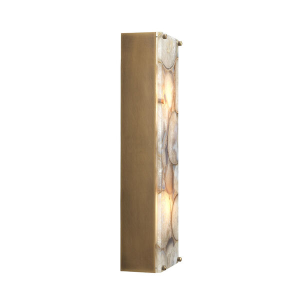 Adeline Agate and Antique Brass Two-Light Wall Sconce, image 4