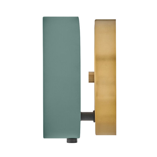 Mercer Sage Green and Heritage Brass One-Light Wall Sconce, image 3