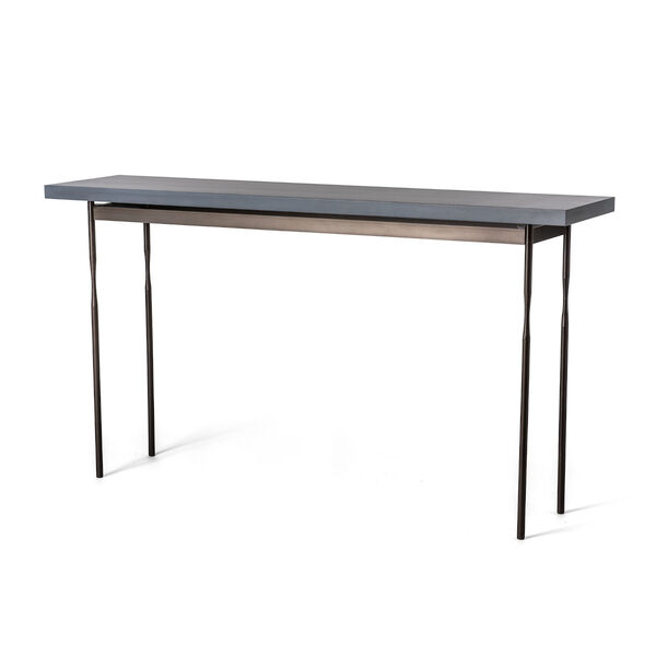 Senza Dark Smoke Console Table with Grey Maple Wood Top, image 1