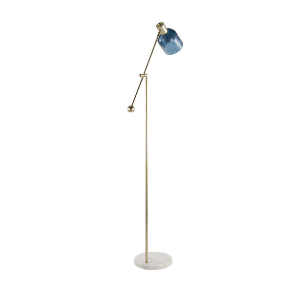 Marcel White, Gold and Blue LED Floor Lamp, image 5