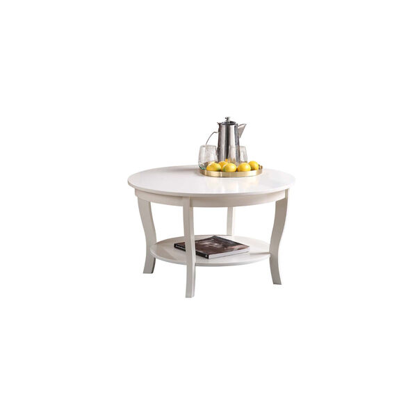 Convenience Concepts American Heritage, American Heritage Round Coffee Table White