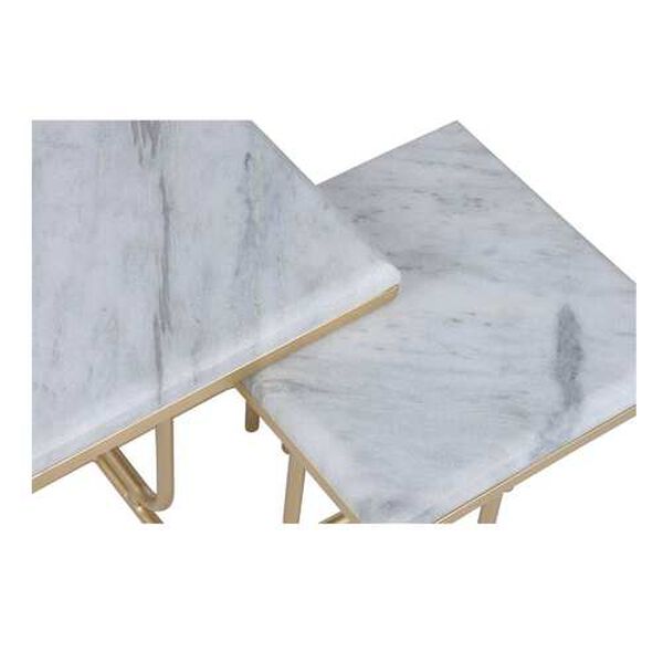 Stand By Me Natural White and Gold Nesting Table, Set of 2, image 2