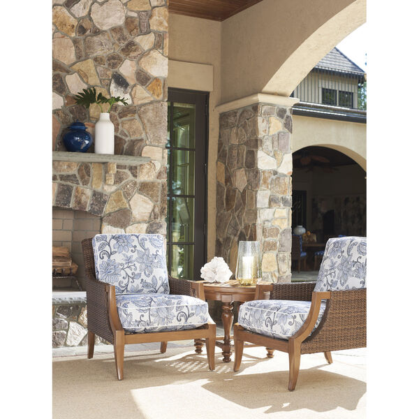 Harbor Isle Off White and Blue Lounge Chair, image 3