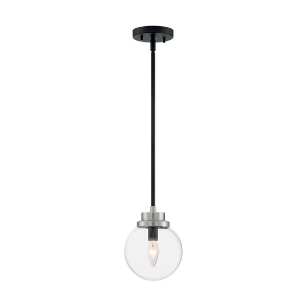 Axis Matte Black and Brushed Nickel One-Light Pendant, image 3