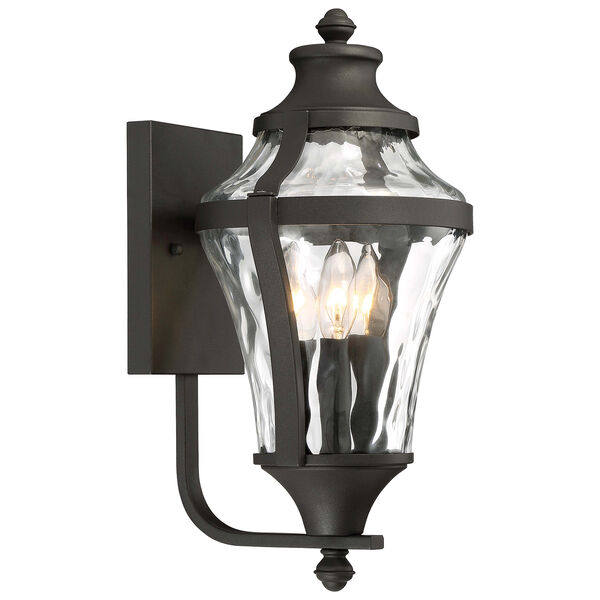 Libre Black 9-Inch Three-Light Outdoor Wall Lamp, image 1