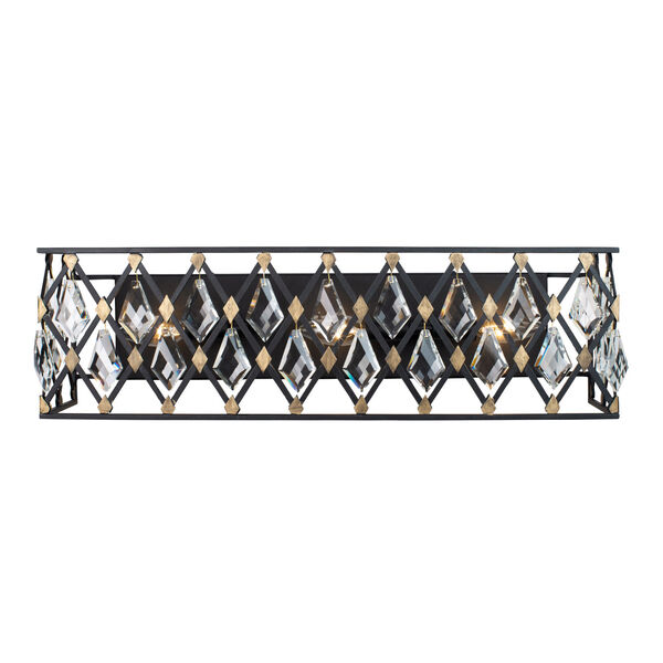 Windsor Carbon and Havana Gold Three-Light Wall Sconce, image 1