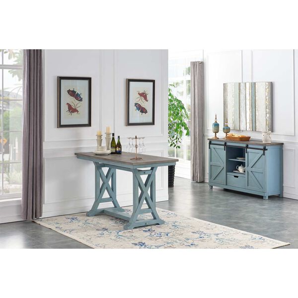 Bar Harbor Blue and Natural Counter Height Dining Table, image 5
