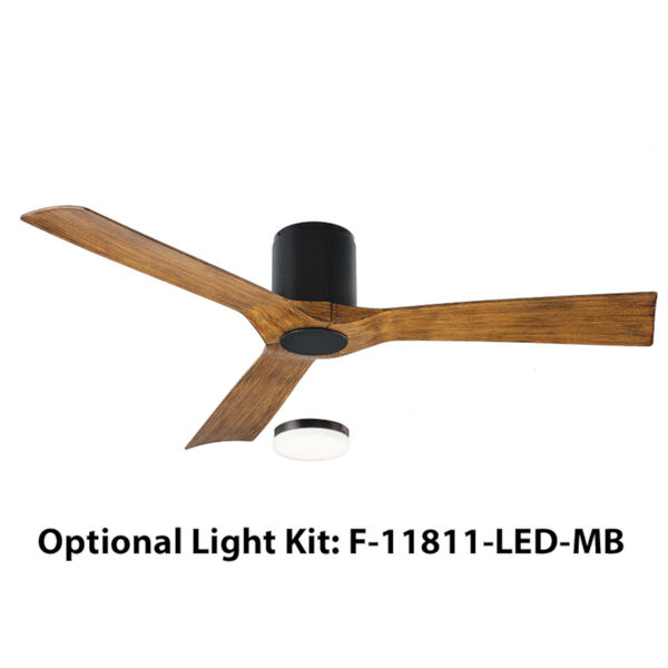 Aviator Matte Black 54-Inch 3000K LED Flush Mount Ceiling Fans, image 2