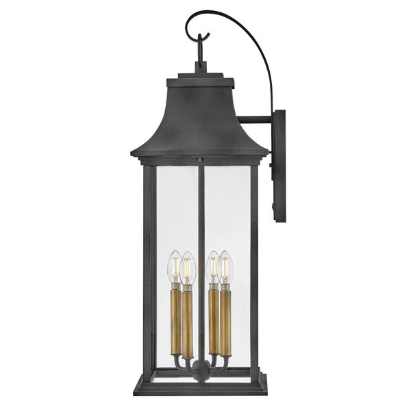 Adair Aged Zinc and Heritage Brass Four-Light Extra Large Wall Mount, image 6