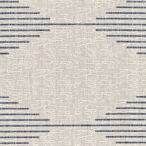 Eagean Bright Blue and White Square: 6 Ft. 7 In. Indoor and Outdoor Rug, image 2