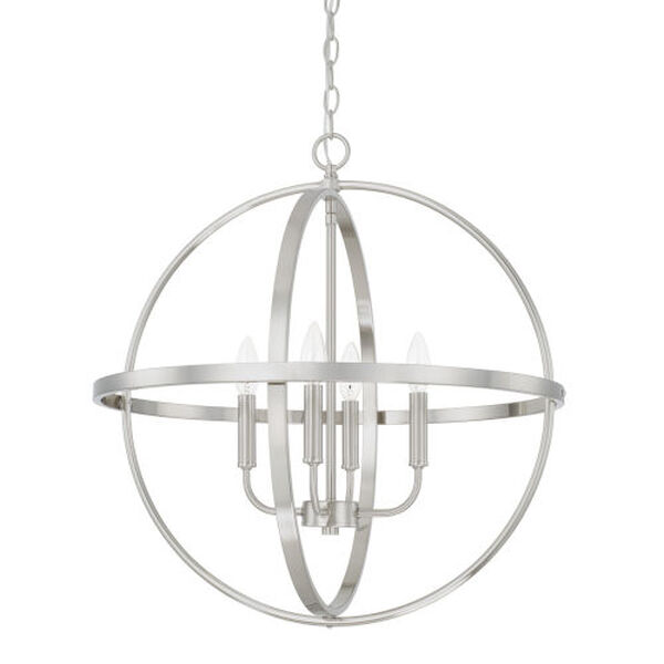 HomePlace Brushed Nickel 23-Inch Four-Light Pendant, image 1
