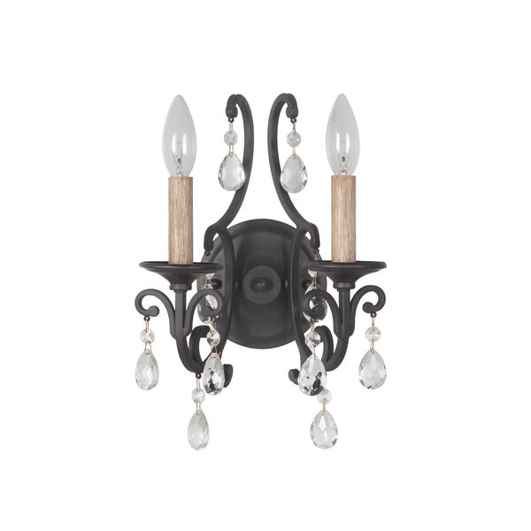 Bentley Matte Black Two-Light Wall Sconce, image 1