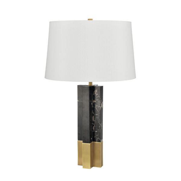 Upright Black and Brass One-Light Table Lamp, image 2